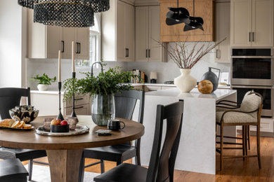 Transitional dining room photo in Chicago