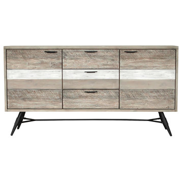 Bridges Sideboard Buffet Cabinet, Two Tone Acacia Wood