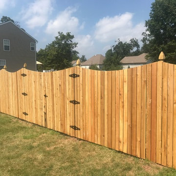 Western Red Cedar Spaced picket fence Concave Top