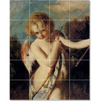 Picture-Tiles.com - William Etty Angels Painting Ceramic Tile Mural #68, 48"x60" - Mural Title: Cupid Tile Mural By William Etty