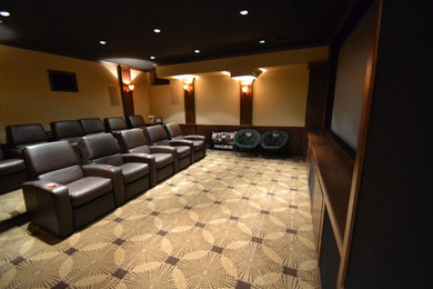 Transitional home theater photo in New York