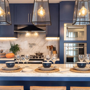 Custom Kitchen Cabinetry — Navy Shaker, Luxury Residence