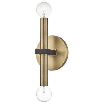Colette 2-Light Wall Sconce, Aged Brass