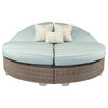 Palisades Round Double Chaise With Sunbrella Cushions, Gray, Canvas Spa