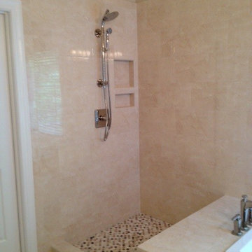 Simple, elegant and glamorous Raleigh Master Bath remodel.