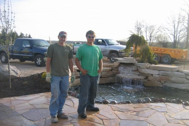 Pond builing and waterfall