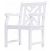 White Patio Armchair With Diagonal Design