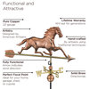 Horse Weathervane With Arrow, Pure Copper