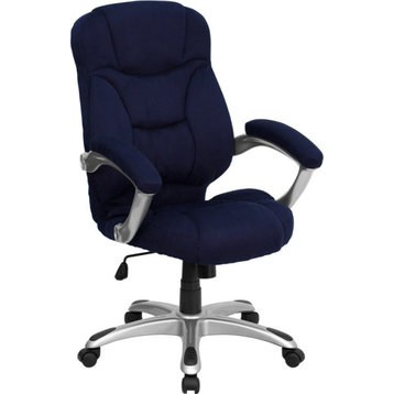 High Back Microfiber Contemporary Executive Swivel Office Chair, Blue