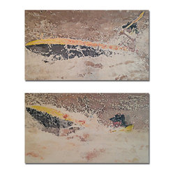 Rustic Wall Art - Kayaker Set, 2 pcs 11" x 19", On MDF - Artwork