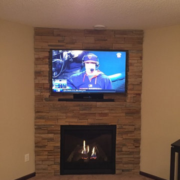 Corner Fireplace with TV