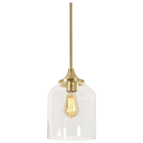 William 1 Light Pendant, Satin Brass