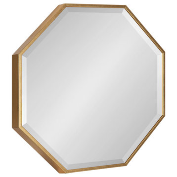 Rhodes Framed Octagon Wall Mirror, Gold 18x18