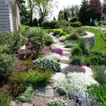 Natural stone garden path and steps