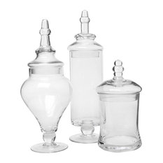 50 Most Por Traditional Bathroom Canisters For 2018 Houzz Mygift Clear Gl Apothecary Jars 3 Piece Set Bathroom Canisters