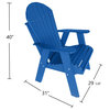 Phat Tommy Fire Pit Chair - Poly Adirondack Chair, Outdoor Patio Chair, Blue