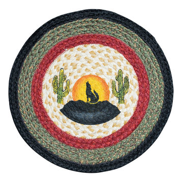 Coyote Silhouette Round Chair Pad, 15.5"x15.5"