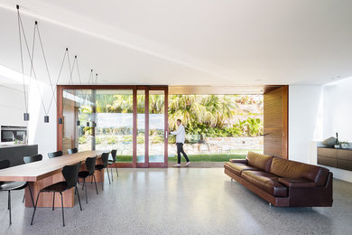 This is an example of a contemporary family room in Sydney.