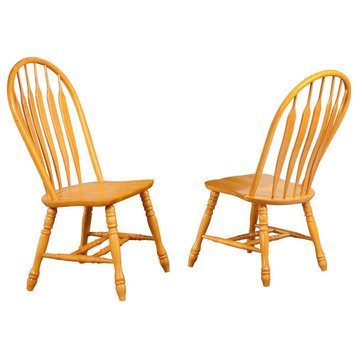 Sunset Trading Oak Selections Comfort Back Dining Chair | Light Oak | Set Of 2