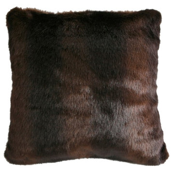 Faux Brown Bear Fur Pillow
