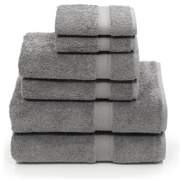 Linum Home Textiles Sinemis Terry 6-Piece Towel Set, Dark Gray