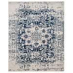 Safavieh - Safavieh Madison Collection MAD603 Rug, Cream/Navy, 8' X 10' - The heirloom elegance of yesteryear becomes chic, metro-mod dcor in the Madison Rug Collection. Traditional motifs and reminiscent imagery is colored in vibrant hues and draped in a distressed, antique patina for a classic look that is all-together now. Madison rugs are machine loomed using soft, easy-care synthetic yarns for long-lasting brilliance.