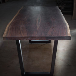 Charred Live Edge Black Walnut Dining Table - Dining Tables