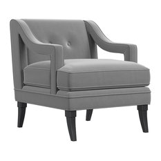 50 Most Por Sloped Arm Armchairs And Accent Chairs For 2018 Houzz 1st Avenue Ceres Velvet Accent Chair With Tufted Back Moondust Gray Armchairs And