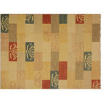 Bareens Designer Rugs - Bohemian Gabbeh Tennie Tan/Brown Wool Rug - 6'0'' x 8'8'' - With strict standards of craftsmanship and quality of materials used this modern inspired hand knotted Gabbeh rug is a unique piece of world art. A fashionable handmade rug crafted by skilled artisans with trendy and elegant design with sophisticated modern color pallet creates a compelling focal point in any living area. Hand-knotted Gabbeh rugs are the simplest of all oriental handmade rugs, featuring small animal and human figures on an empty field. They are also designed with colorful geometric shapes which makes them unique and versatile. A hand-knotted Gabbeh rug is referred to as a modern contemporary and geometric piece of art. Intricately hand-knotted with luxurious wool and outstanding quality this rug meshes with classic to contemporary decor seamlessly.