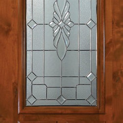 Slab Entry Single Door 80 Alder Versailles 2 Panel Arch Lite Glass - Front Doors