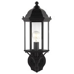 Sea Gull Lighting - Sea Gull Lighting 8838701-12 Sevier - 1 Light Medium Outdoor Wall Lantern - The Sevier outdoor collection by Sea Gull LightingSevier 1 Light Mediu Black Clear Glass *UL: Suitable for wet locations Energy Star Qualified: n/a ADA Certified: n/a  *Number of Lights: Lamp: 1-*Wattage:100w A19 Medium Base bulb(s) *Bulb Included:No *Bulb Type:A19 Medium Base *Finish Type:Black