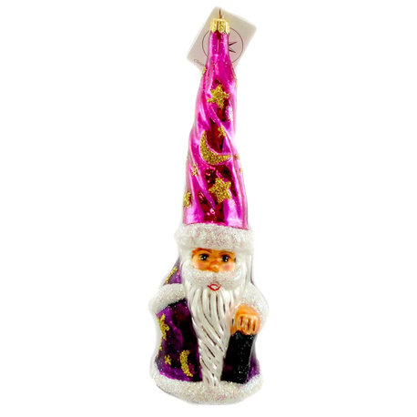 Christopher Radko Magic Munchkin SBK Blown Glass Ornament Christmas Moon Wizard