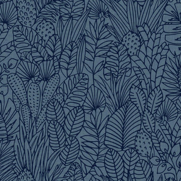 Tropical Leaves Sketch Peel & Stick Wallpaper