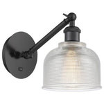 Innovations Lighting - Innovations Lighting 317-1W-BK-G412 Dayton, 1 Light Wall In Industrial S - The Dayton 1 Light Sconce is part of the BallstonDayton 1 Light Wall  Matte BlackUL: Suitable for damp locations Energy Star Qualified: n/a ADA Certified: n/a  *Number of Lights: 1-*Wattage:100w Incandescent bulb(s) *Bulb Included:No *Bulb Type:Incandescent *Finish Type:Matte Black