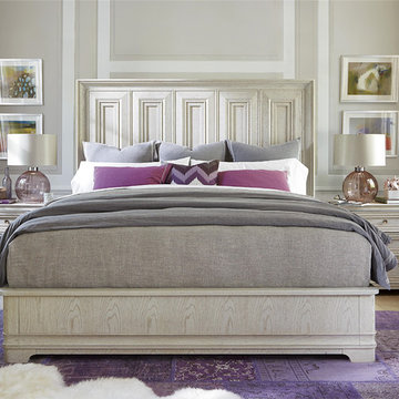 California Rustic White Oak King Panel Bed