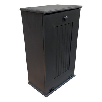 Wooden Trash Bin, Black