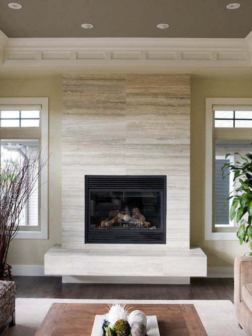 fireplace limestone designs hearth tile living remodel stone remodeling fireplaces surrounds houzz tiles smooth contemporary modern interiorvogue tv decor brick