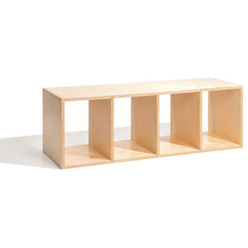 Stackable Modern Wood Shelf Cubes, Bench Boxes by  Offi, Birch