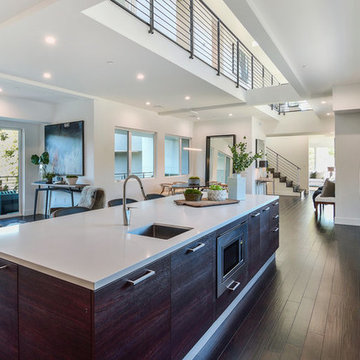 Ultra Modern Dark Brown Melamine Kitchen in Fullerton