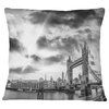 Black and White View of London Panorama Cityscape Throw Pillow, 18"x18"