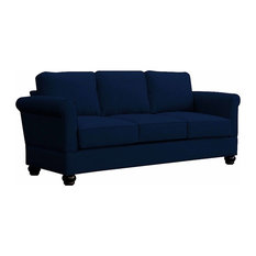 Narrow Sofas Houzz Small E Seating Georgetown Quick Embly Three Seat Mahogany Leg Sofa Indigo Sofas
