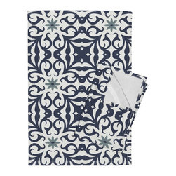 Indigo Flourish Tea Towels - Dish Towels