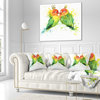 Family Parrots Watercolor Animal Throw Pillow, 18"x18"