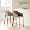 Callie Recycled Leather Counter Stool, Light Mocha