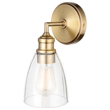 Globe Electric 51613 Molly 11" Tall LED Wall Sconce - Matte Brass