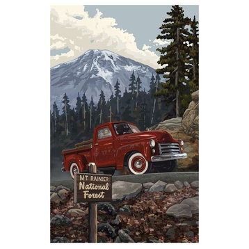 Paul A. Lanquist Mount Rainier National Forest Truck Art Print, 12"x18"