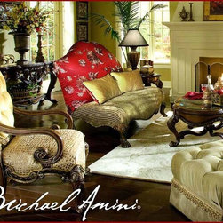 AICO Furniture - Chateau Beauvais Cocktail Table Set in Noble Bark - 75201-OSet - Fabric