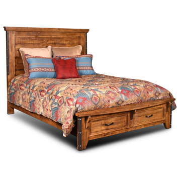 Sunset Trading Rustic City Queen Bed | Storage Drawers