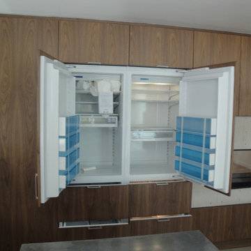 Kitchen concealed refrigerator and freezer