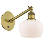 Innovations Lighting - Innovations Lighting 317-1W-BB-G91 Fenton, 1 Light Wall In Art Nouveau S - The Fenton 1 Light Sconce is part of the BallstonFenton 1 Light Wall  Brushed BrassUL: Suitable for damp locations Energy Star Qualified: n/a ADA Certified: n/a  *Number of Lights: 1-*Wattage:100w Incandescent bulb(s) *Bulb Included:No *Bulb Type:Incandescent *Finish Type:Brushed Brass